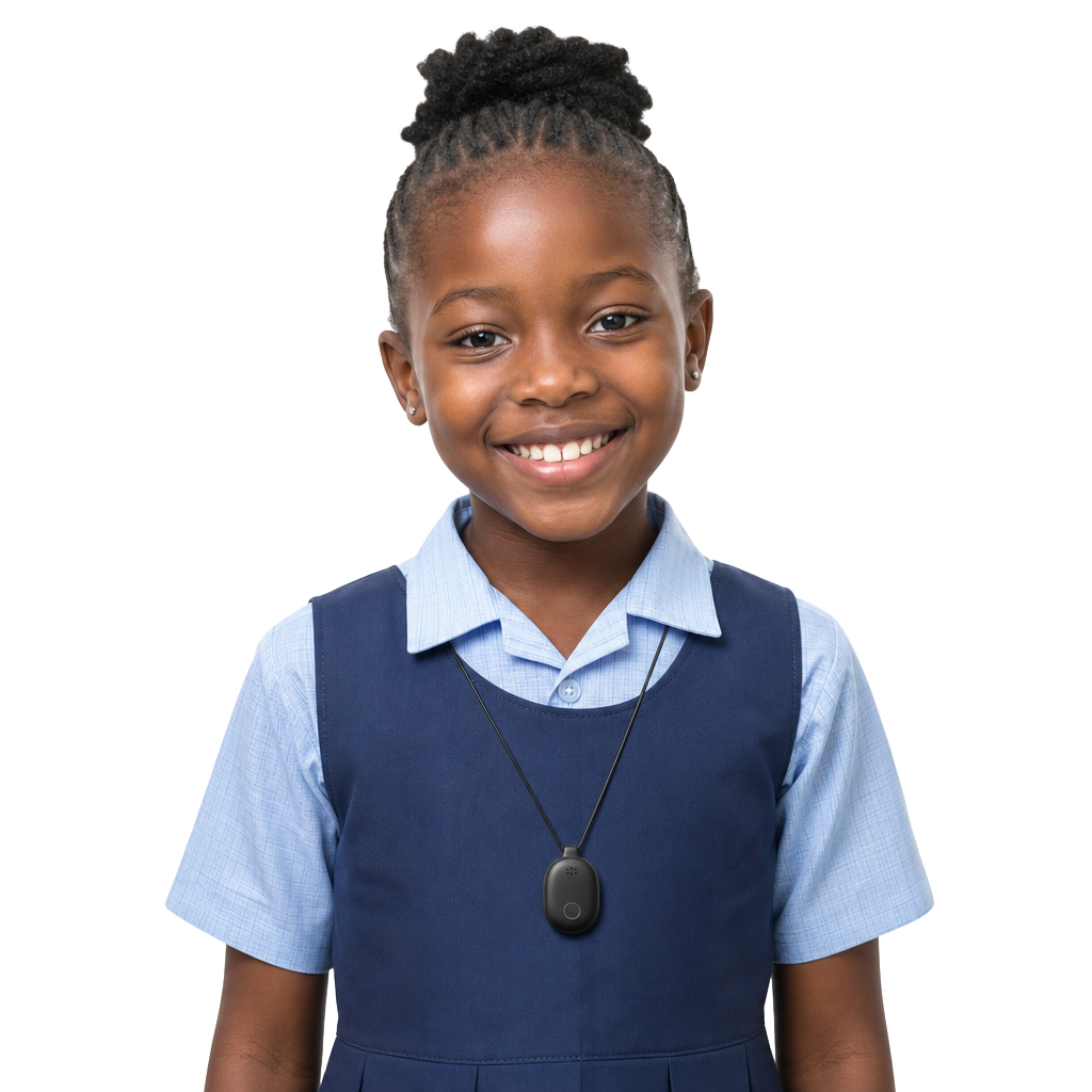 Nigerian pupil wearing Sayno-TT6 as Necklace